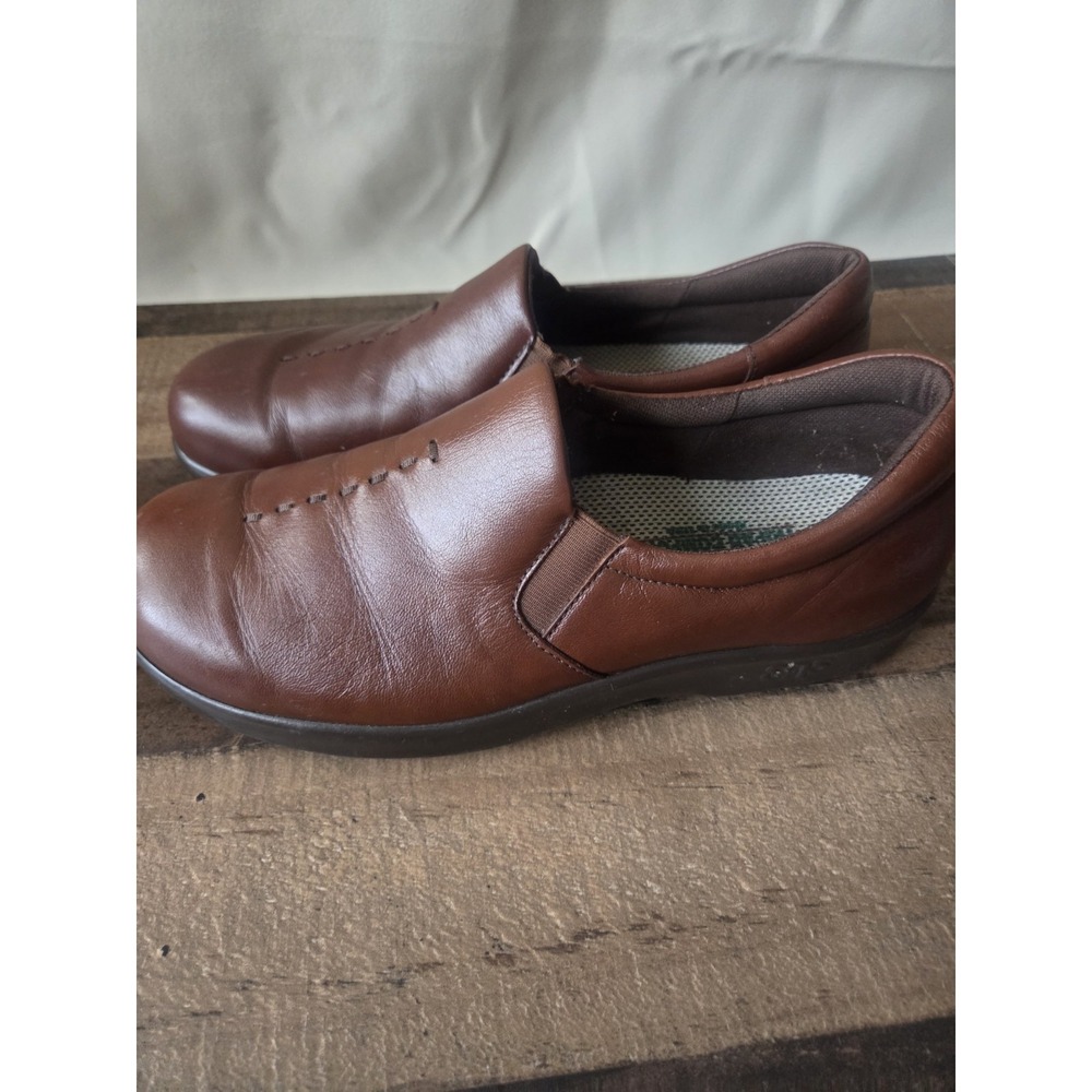 SAS Shoes Women Sz 7M Brown Leather Slip On Loafers Tripad Comfort Casual - Picture 3 of 6